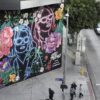 30 foot mural Natasha Nay Platt and Adam Fu created in downtown LA for Freeform Media.