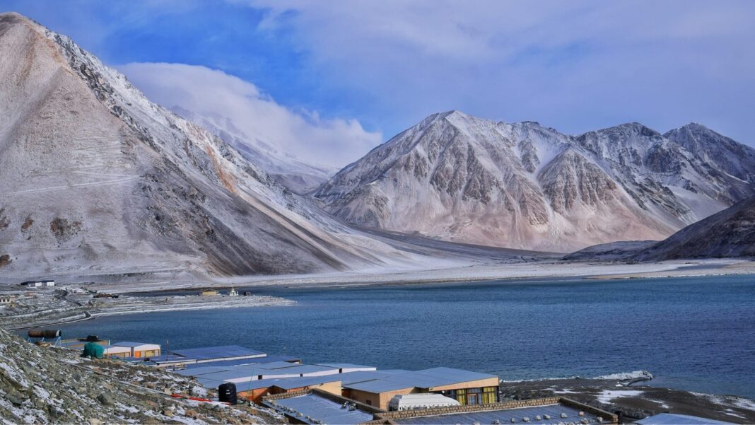 Pangong Tso after snowfall