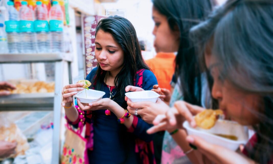 Eating Pani Puri