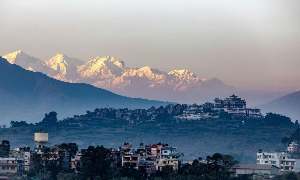Sunset Over Kathmandu Valley and Himalayas